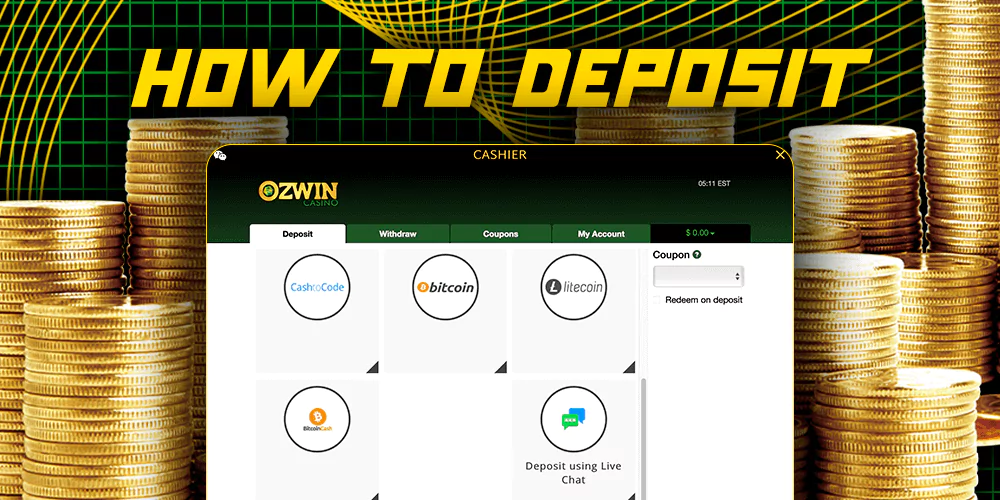 How to deposit at Ozwin Casino