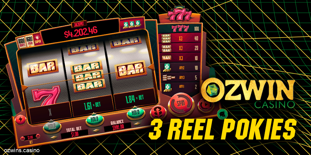 3 reel pokies at Ozwin Casino