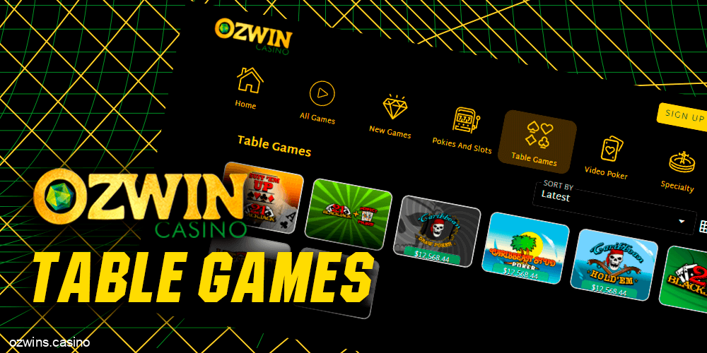 Ozwin Casino Table Games